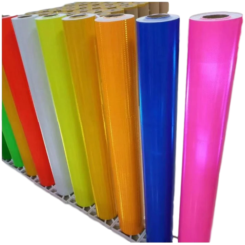 PVC auto-adhésif haute visibilité 41-60CM, blanc Fluorescent réfléchissant, imperméable, avertissement, tissu pour boîte à lumière imprimable