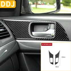 For Mitsubishi Lancer EVO X MR 2008-2015 Door Handle Panel Hand Pull Surround Carbon Fiber Sticker Cover Trim Car Accessories