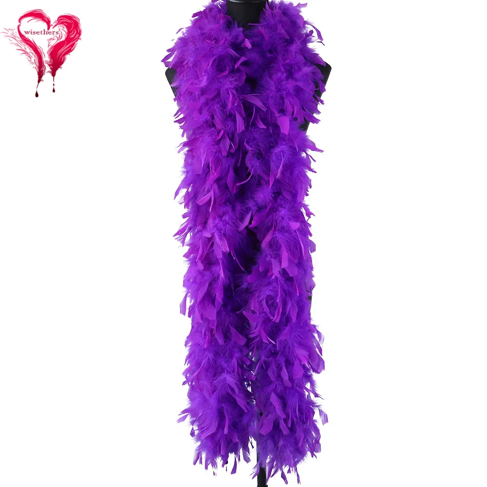 90G Natural Turkey Marabou Feather Boa accessori da sposa 2 metri piume di tacchino per Craft Party Home Decoration Plume boa