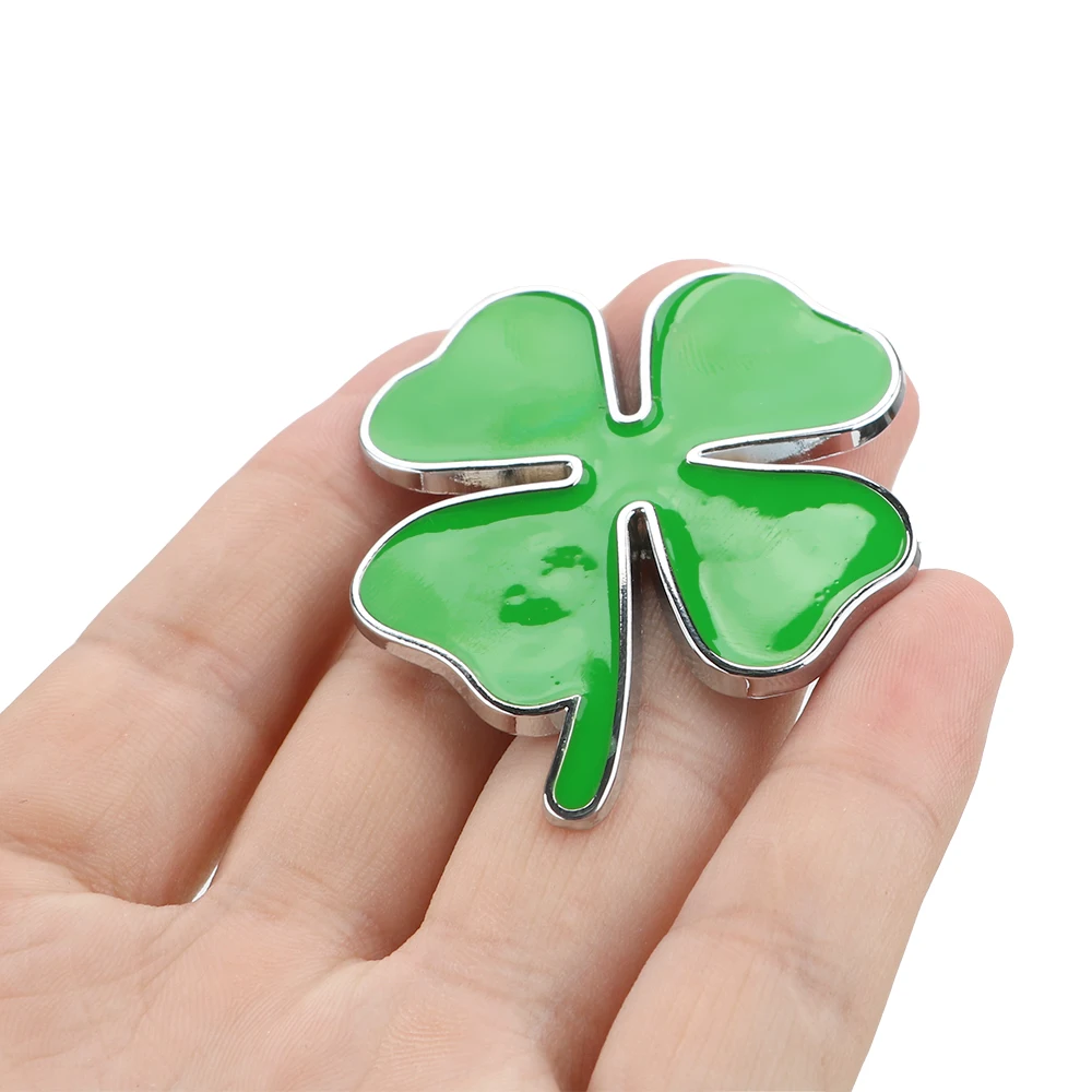 3D Metal Car Sticker Green Lucky Clover Side Label Emblem For Alfa Romeo 159 giulietta Mito Four Leaf Clover Badge Accessories