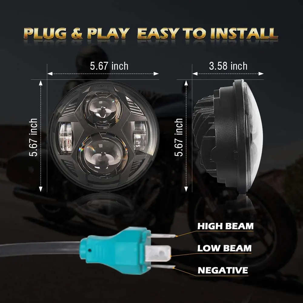 Faro LED para motocicleta de 5,75 \