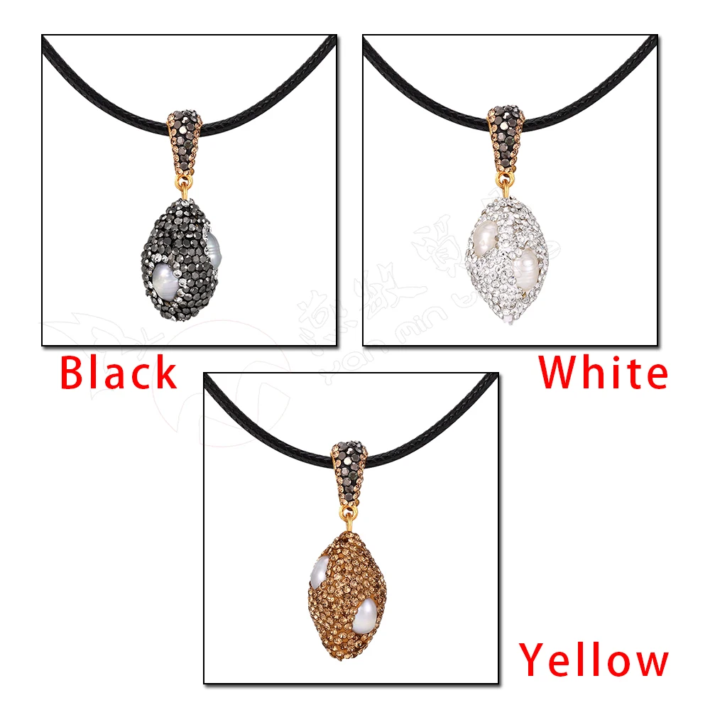 Natural Pearl Necklace Luxury Cubic Zircon Water Drop Irregular Pendant Rope Necklace 2020 Bridesmaid Gift Wedding Jewelry