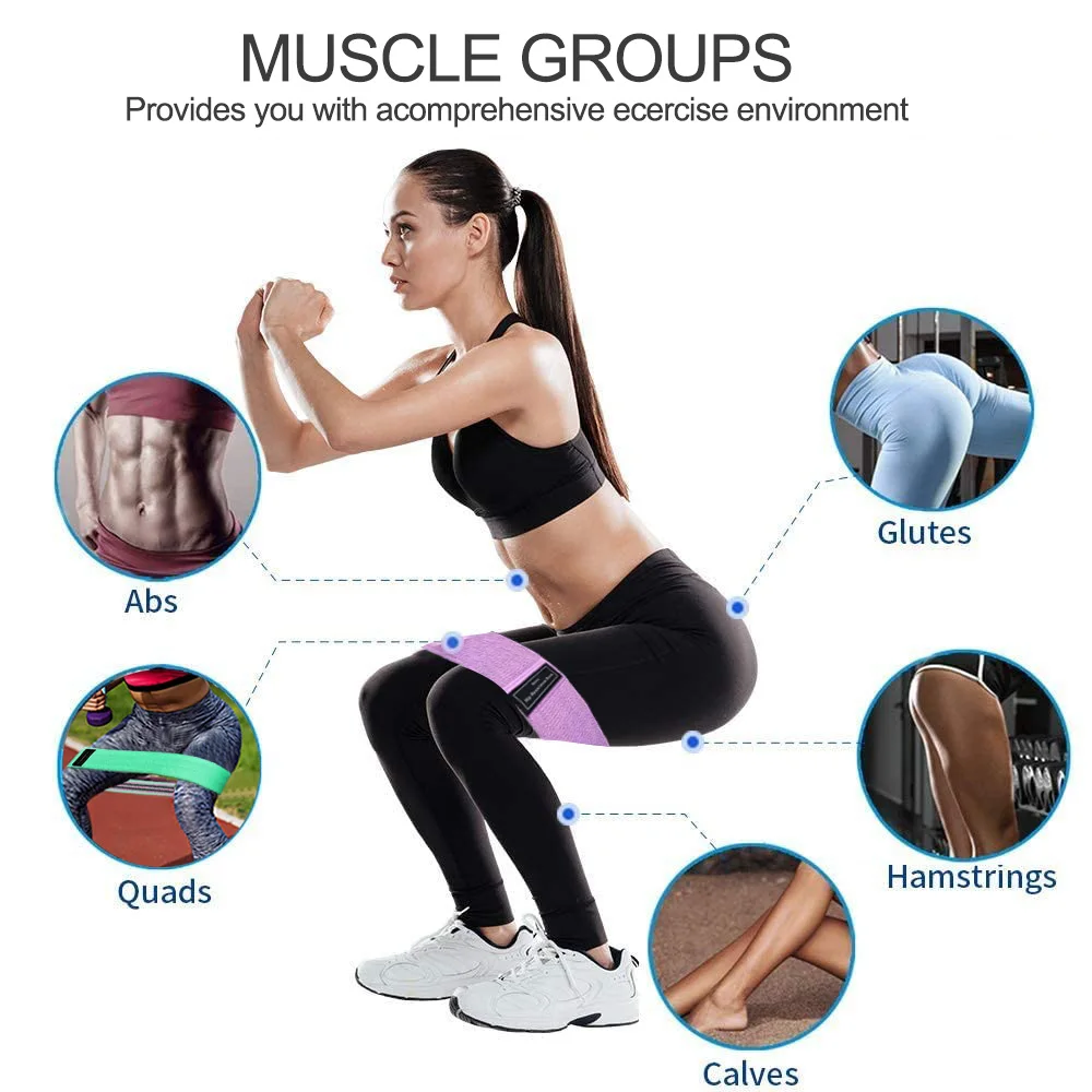 Home Workout Fitness Rubber Band Elastic Yoga Resistance Bands Set Hip Circle Expander Bands Gym Fitness Booty Band 3PCS/Lot