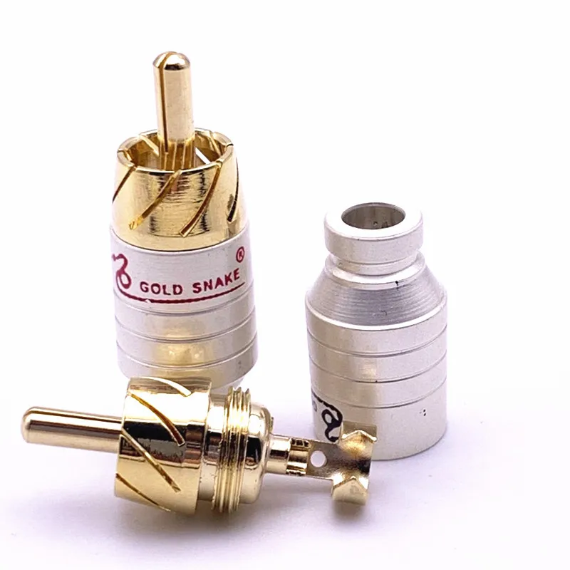 2ชิ้น/ล็อตงูเชื่อม Mini RCA ตัวเชื่อมต่อ RCA ปลั๊กอะแดปเตอร์ AV Audio Vidio เสียบเส้นผ่านศูนย์กลางรู5มม.