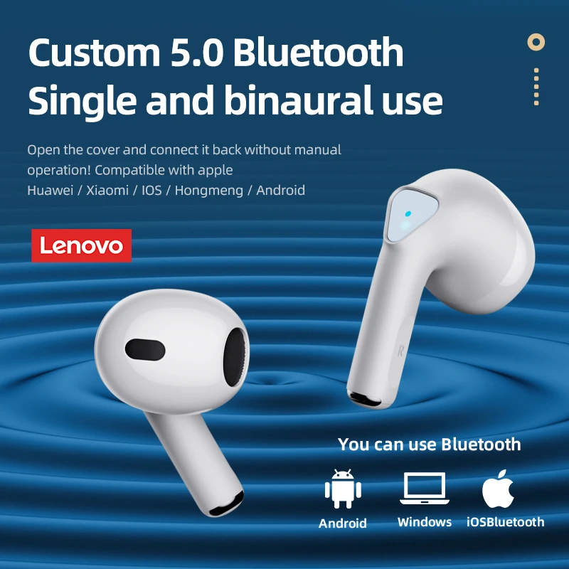 Lenovo LP80 TWS Touch Control Bluetooth Wireless Earphones Sport Waterproof Headsets Low-Latency Gaming Music Earbuds New