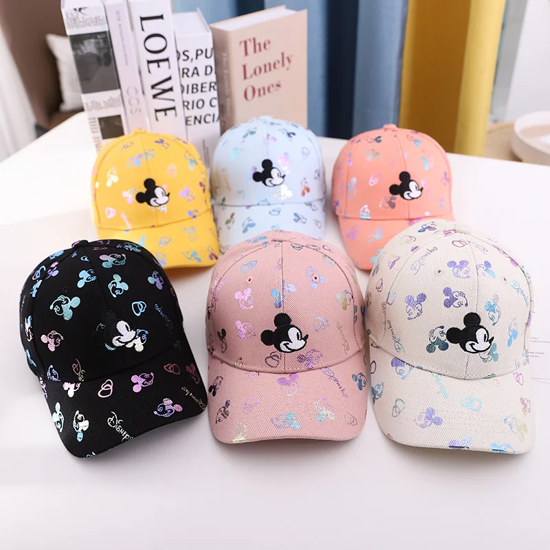 New Disney Plus Mickey Mouse Hat Boys Girl Caps Minnie Mouse Anime Children Baseball Caps Adjustable Sunhat Kids Brithday Gifts