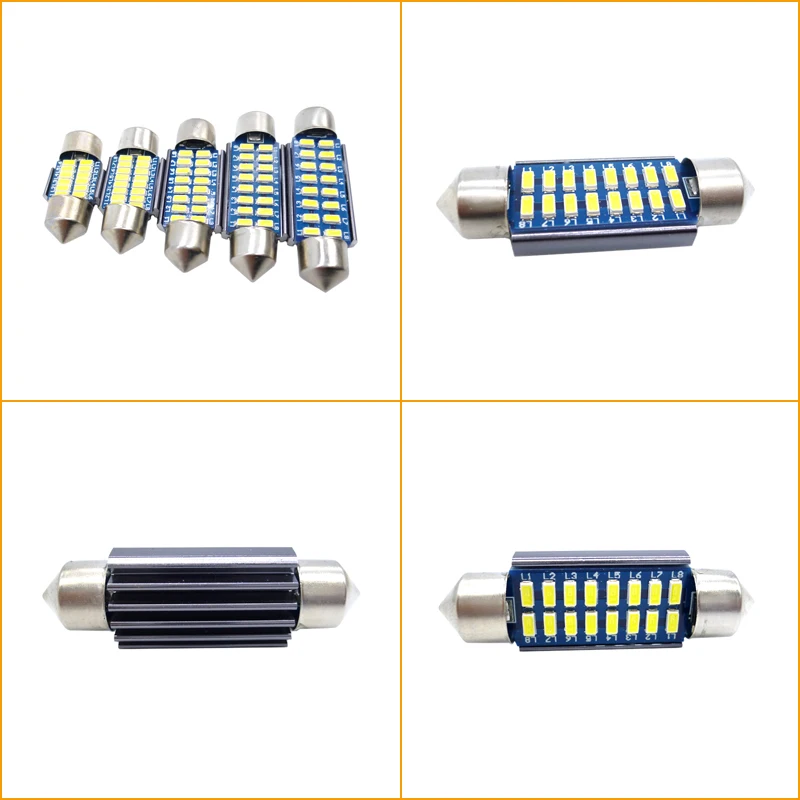 2x Led Festoon 28mm 31mm 36mm 39mm 41mm SV8,5 C10W C5W Led 3014 SMD 12V Lamp Lighting Car Dome Bulb License Plate Lights Canbus