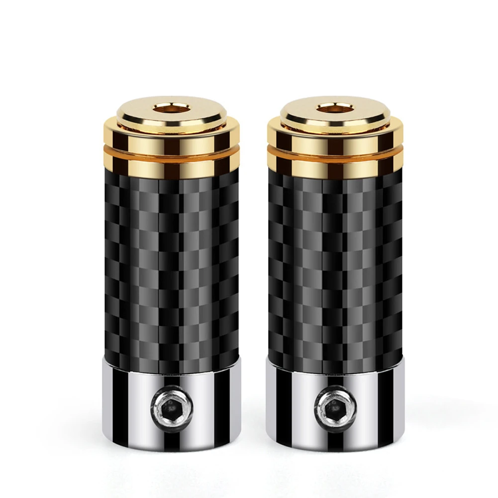 Haldane 2 قطعة ألياف الكربون 2.5 مللي متر متوازن 4 أقطاب أنثى التوصيل جاك كامل متوازن سماعة التوصيل 2.5 مللي متر TRRS موصل محول الصوت