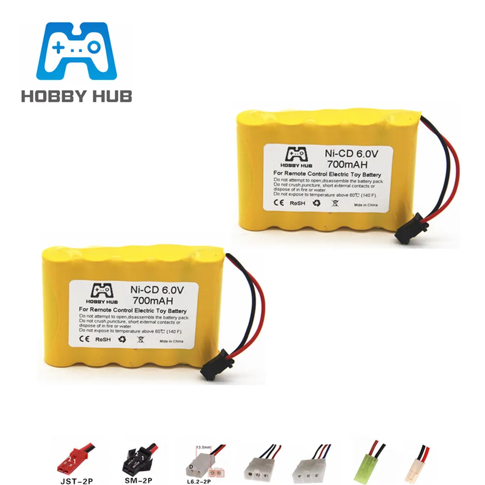 6v 700mAh Ni-CD Battery For Rc Toys Car boat Trucks Tanks Trains Robots parts nicd battery 6v AA rechargeable battery pack 2pcs