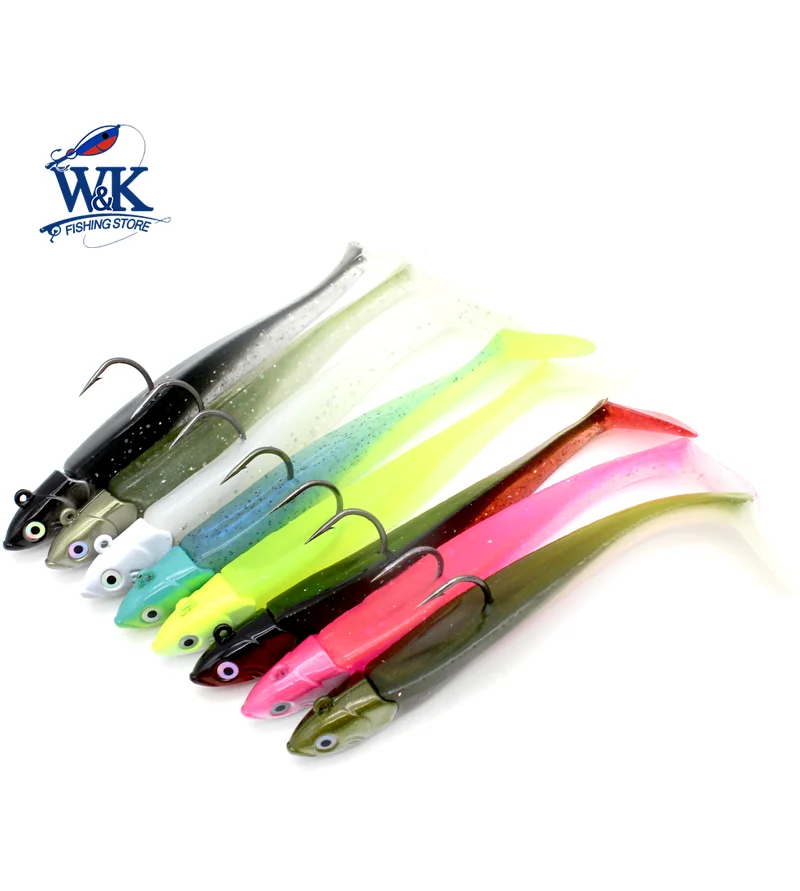 17g Soft Lure JIG SET with 8cm Swimbait and 12g JIG Head Swimbait Boat Fishing Lure Colorful PVC Bait