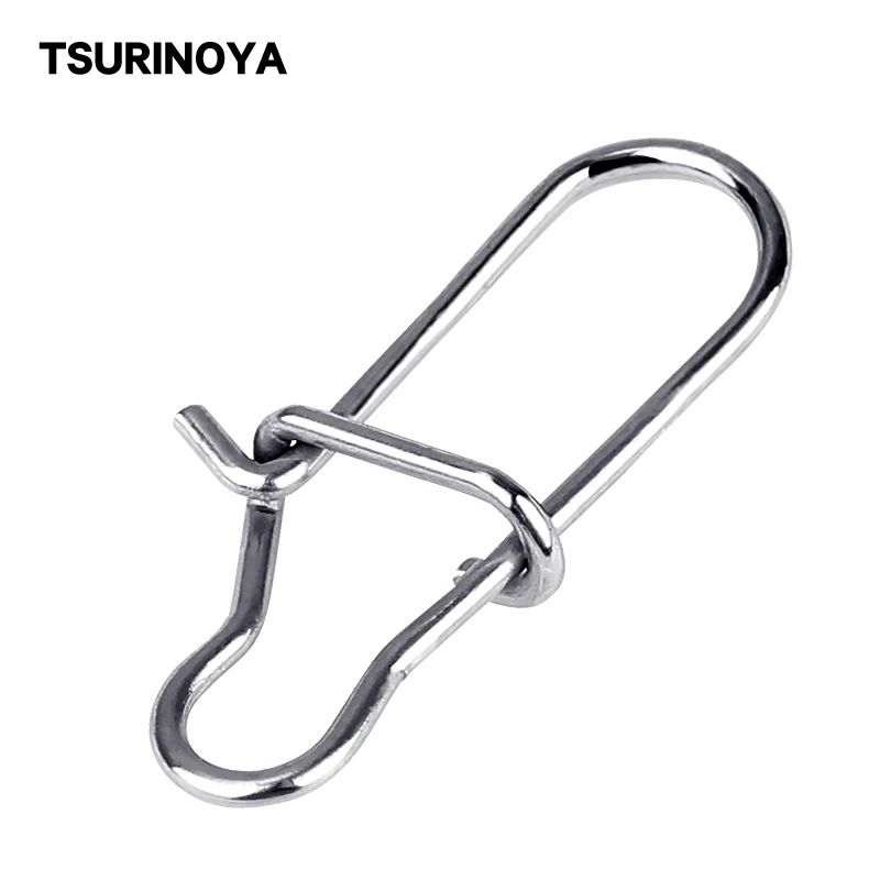 

TSURINOYA 20Pcs Stainless Steel Fishing Connector Fast Clip Lock Snap Swivel Solid Rings Safety Snaps Fishing Hook Tool Pesca