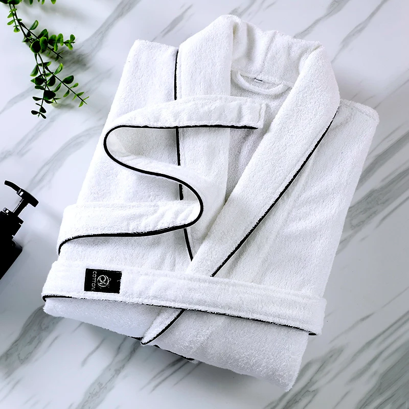 Winter 100% Cotton Long Thick Absorbent Terry Bath Robe Men Thick Waffle Towel Bathrobe Plus Sleepwear Women Dressing Gown