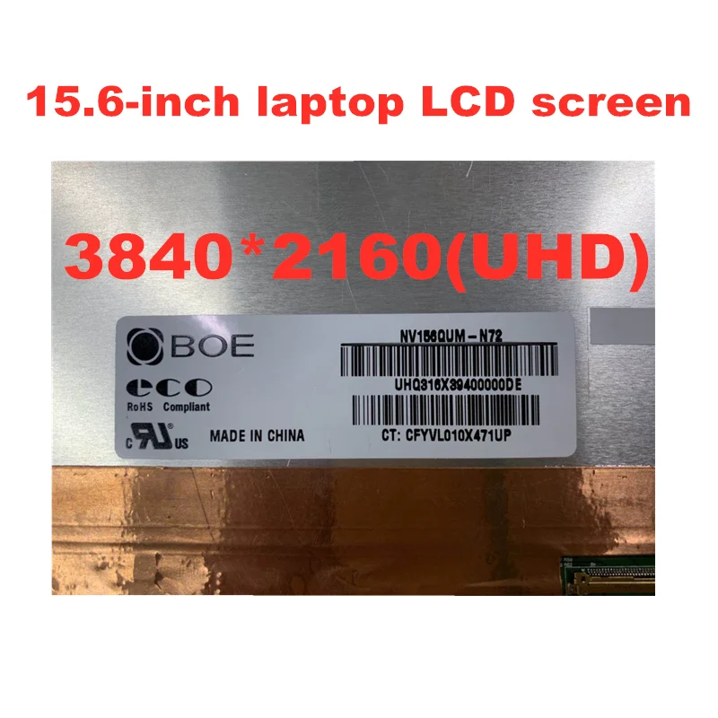 Imagem -02 - Kit de Reposição de Tela Lcd sem Toque para Laptop 4k Matriz de 15.6 Polegadas Led Nv156qum-n72 V3.0 Nvqum N72 3840x2160 Uhd 40 Pinos