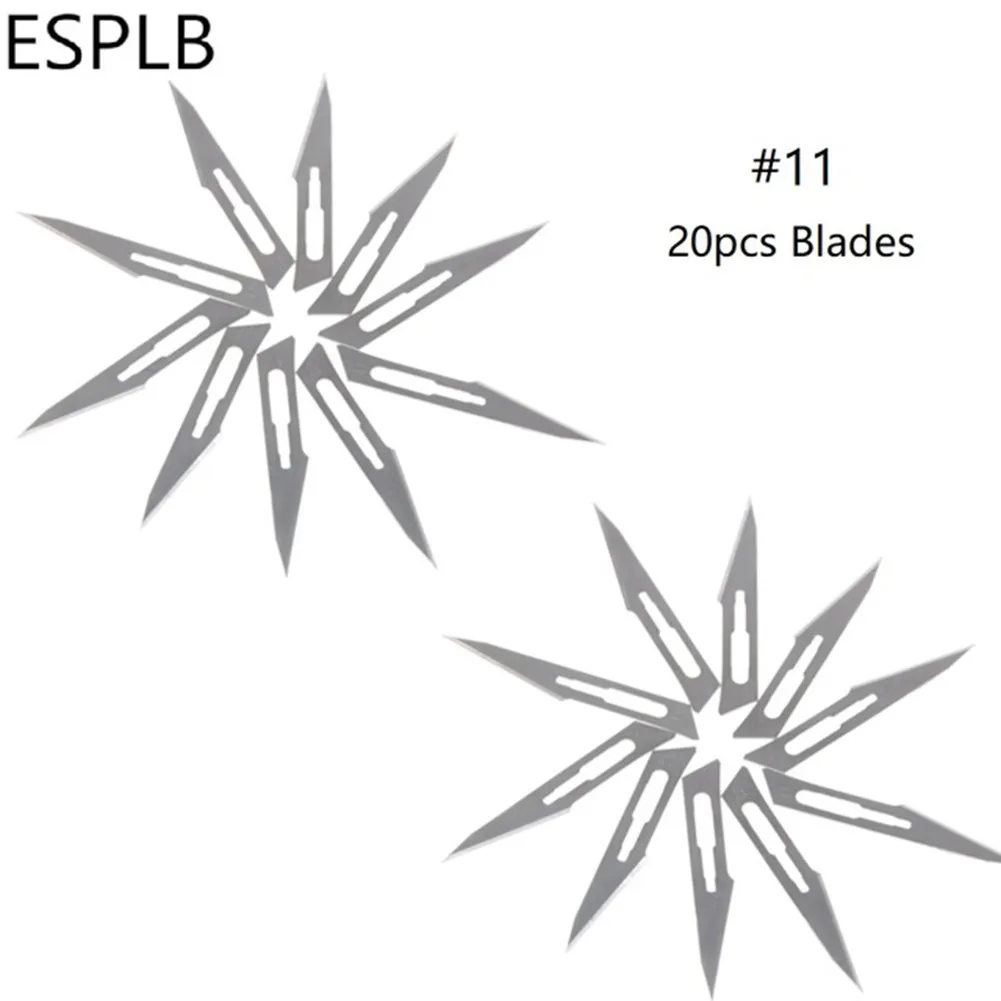 20 pçs de aço inoxidável escultura lâminas de metal #10 11 12 15 20 22 23 24 médica handel facas gravura lâmina
