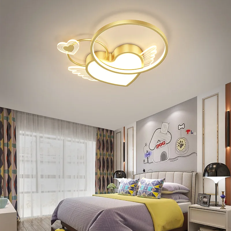 

Heart Shape Fixture Creative Led Bedroom Light For Girls Room Sun Marriage room Ceiling Lamp Child Children's Room Led Light