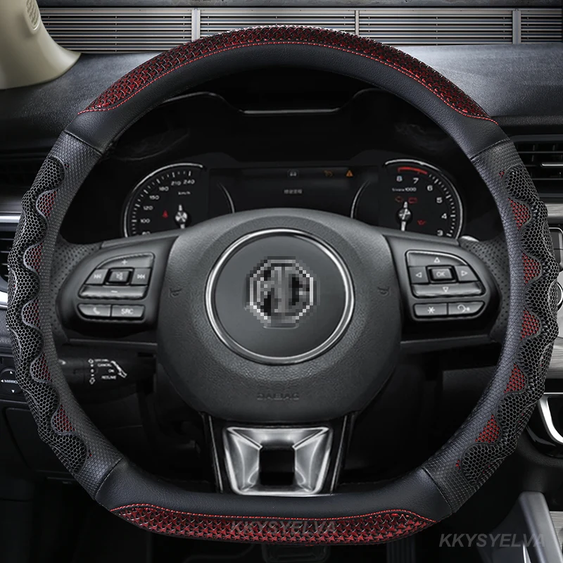 

For MG HS ZS EV MG3 3SW MG5 MG6 MG7 ZR EHS EZS GT Car Steering Wheel Cover 38CM Microfiber Leather Non-slip Car Accessories