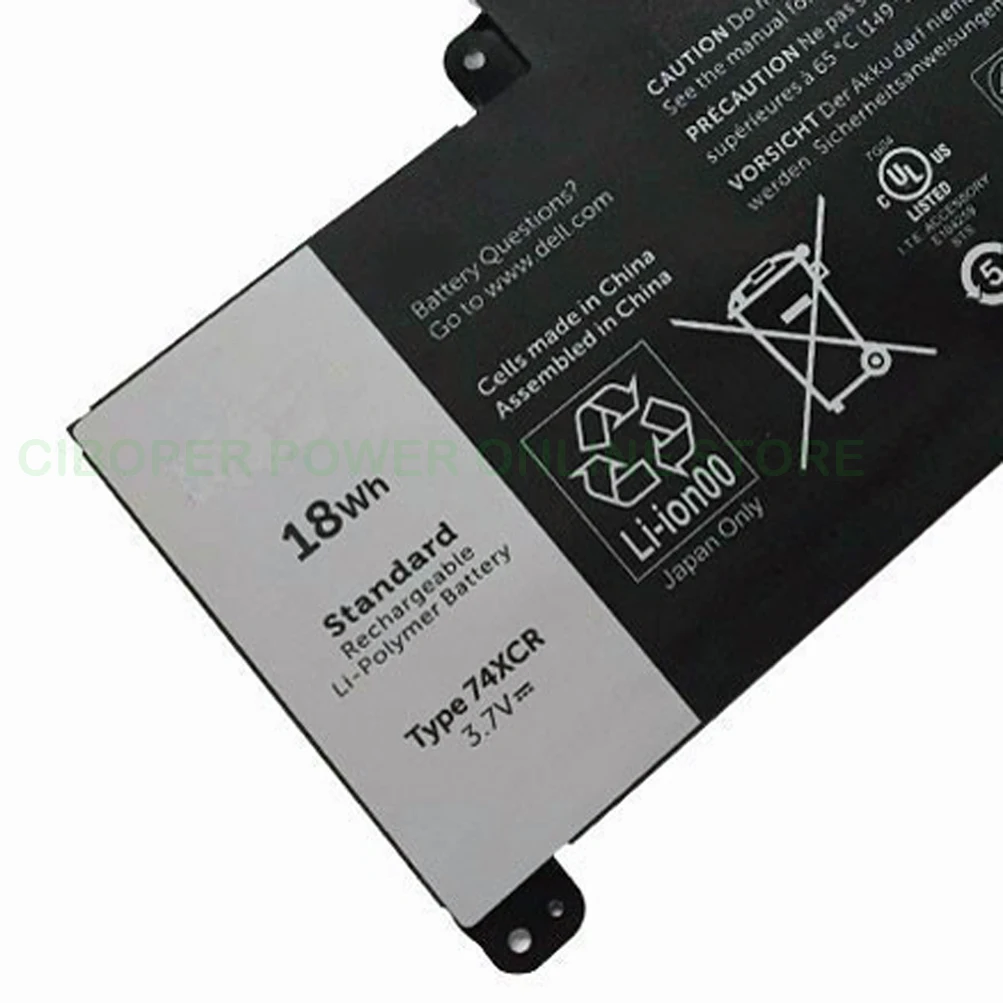 CP Laptop Battery VXGP6 X1M2Y 74XCR 3.7V 18Wh For Venue 8 Pro 5830 T01D Series Tablet  PC