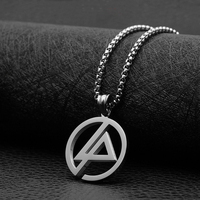 Fashion Geometric Pendant Men Necklace Square Round Tag Street Rock Women Retro Titanium Steel Accessories Hot Sale