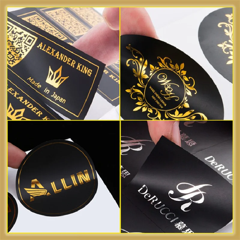 100 Pieces Of Black Round Rectangle Gold Foil Sticker Baking Label Wedding Sticker Party Label Decoration Supplies