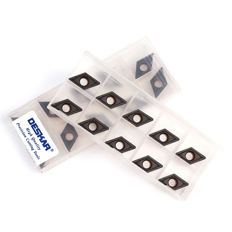 Imagem -04 - Deskar 100 Dcmt11t304 Lf9218 Dcmt11t308 Lf9218 Inserções de Carboneto de Duas Cores para Ferramentas de Torneamento Interno e Ferramenta de Torno Alta Qualidade