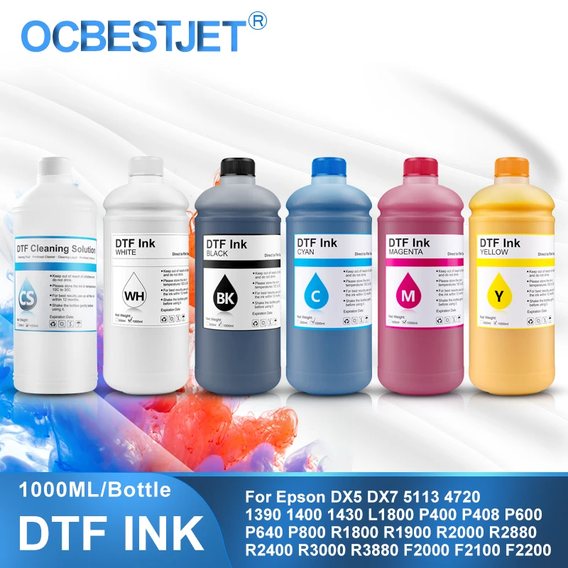 DTF Ink 1000ML For Epson L1800 L805 1390 4720 I3200 F2000 F2100 DX5 DX7 Head Direct to Transfer Film Ink