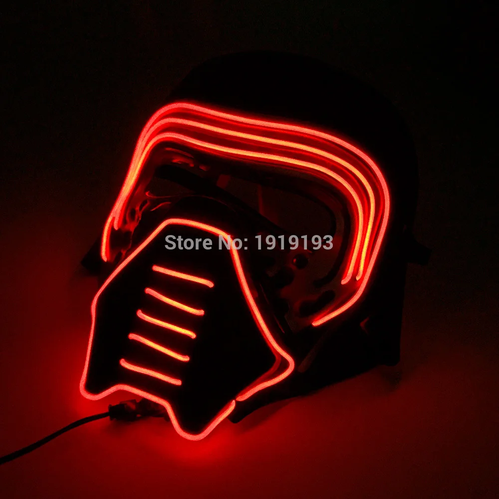 

Fluorescent Led Neon Film Theme Mask Hockey Festival Mask Wire Cool Warrior Figure Helmet Bar Party Mask With