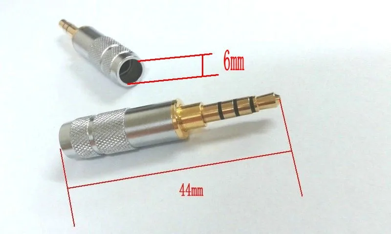 

100pcs Gold audio 3.5mm 4 Pole Repair Headphone Jack Plug Cable Audio Solders adapter New