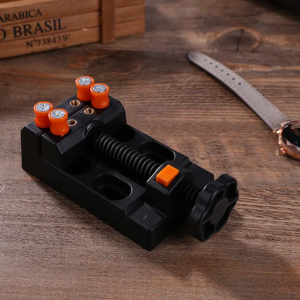 Imagem -05 - Mandíbula Bancada Braçadeira Mini Furadeira Vice Micro Clipe de Abertura Mesa Paralela Plana Vise Jóias Assistir Kits de Ferramentas de Reparo 1pc Preto