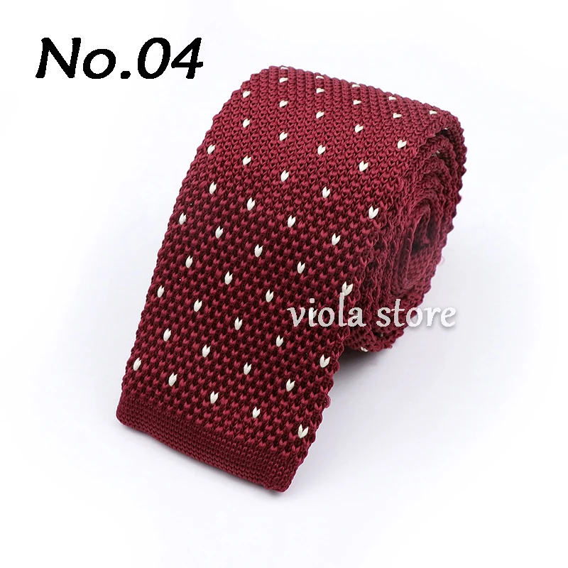 Hot Classic Colorful Striped Dot Knitted Tie 6cm Navy Black Red Men Slim Leisure Tuxedo Suit Party Skinny Cravat Gift Accessory