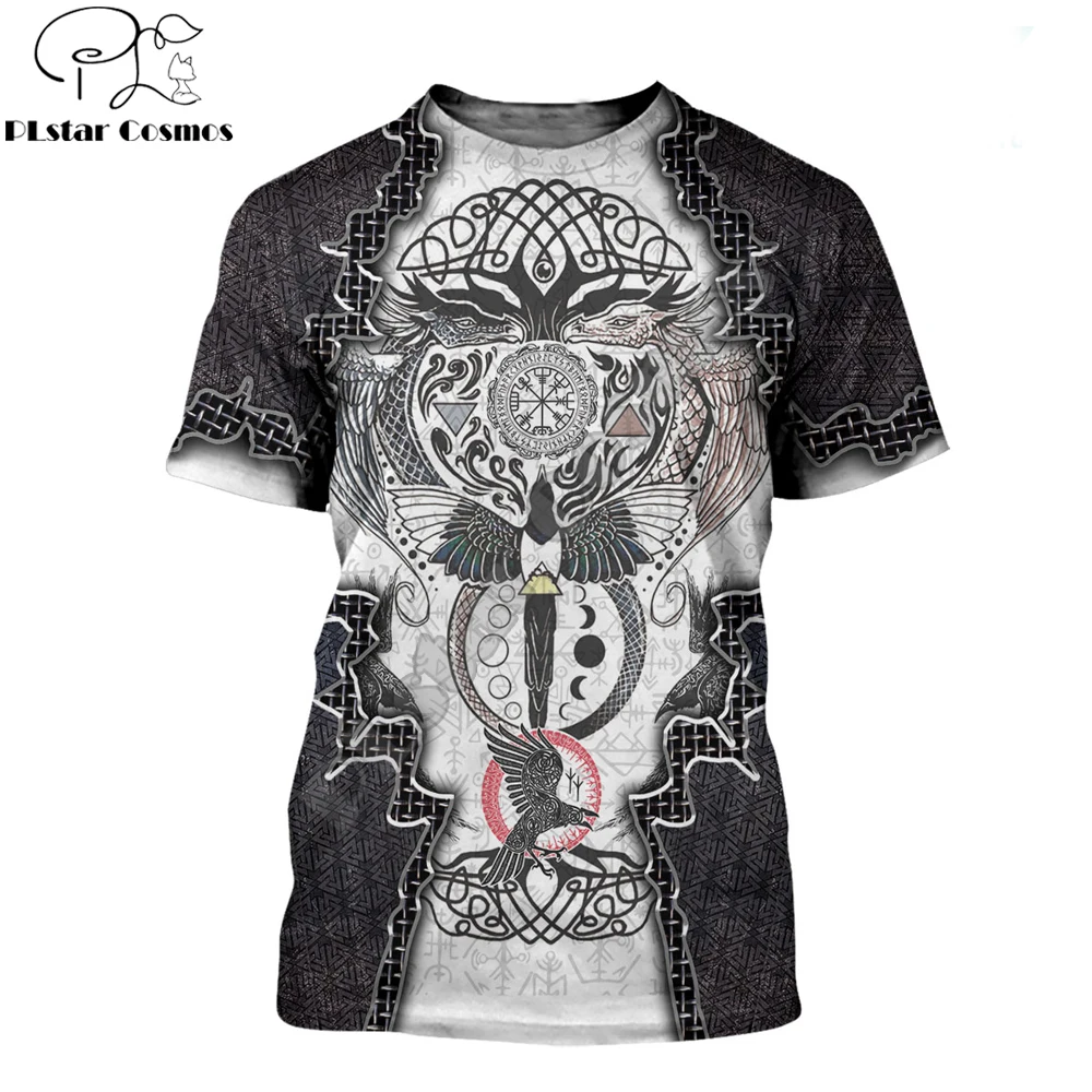 Mjolnir Odin Tattoo 3D All Over Print men t shirt Harajuku Fashion Short sleeve shirt summer street Unisex tshirt LY-006