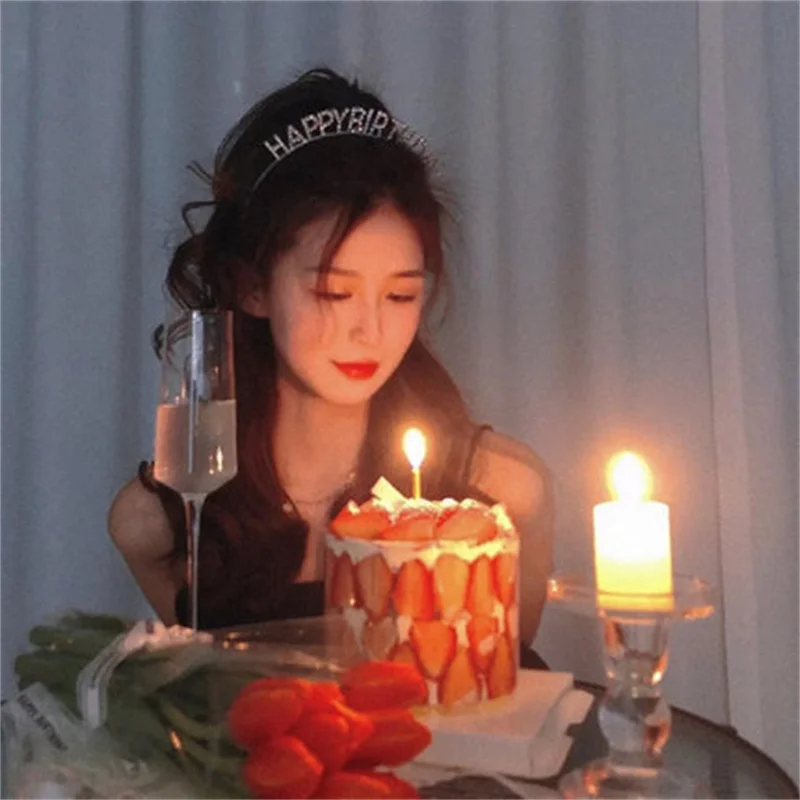 Happy Birthday Headband Hair Hoop Woman Rhinestone Letter Hairbands Light Luxury Metal Headband Women Girl Kids Crowns Hair Hoop