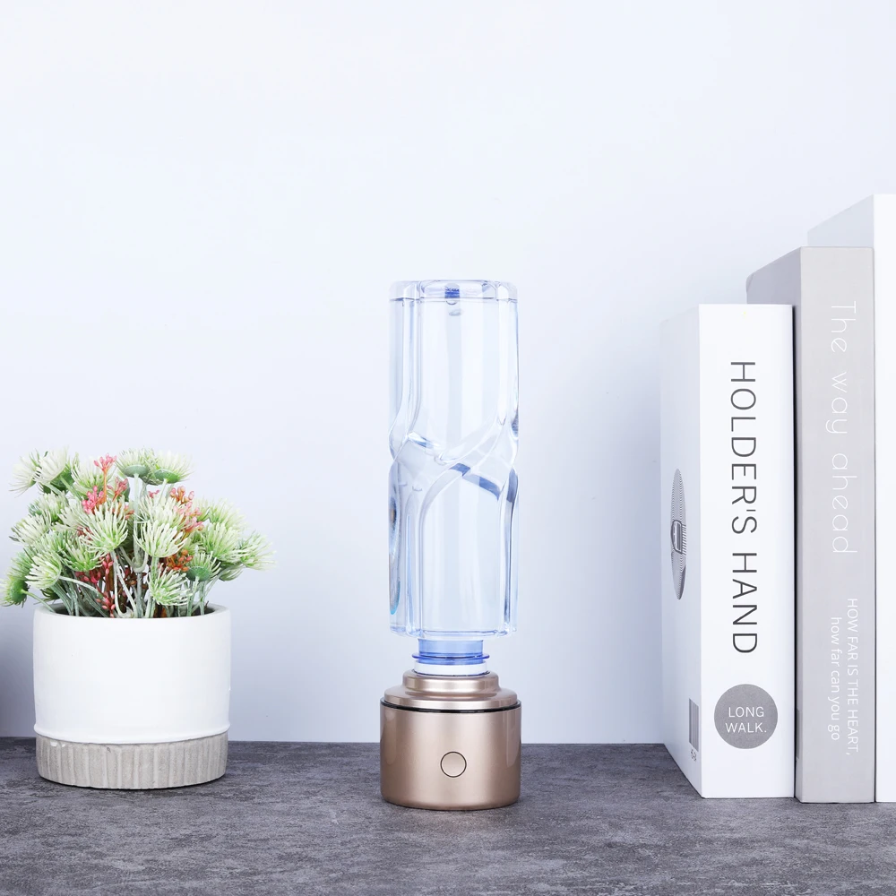 IHOOOH Tragbarer Wasserstoff-Wassergenerator, 6000 PPB SPE, PEM, alkalischer Ionisator, Anti-Aging, reiner H2-Ventilator, Nano-reichhaltige Wasserflasche