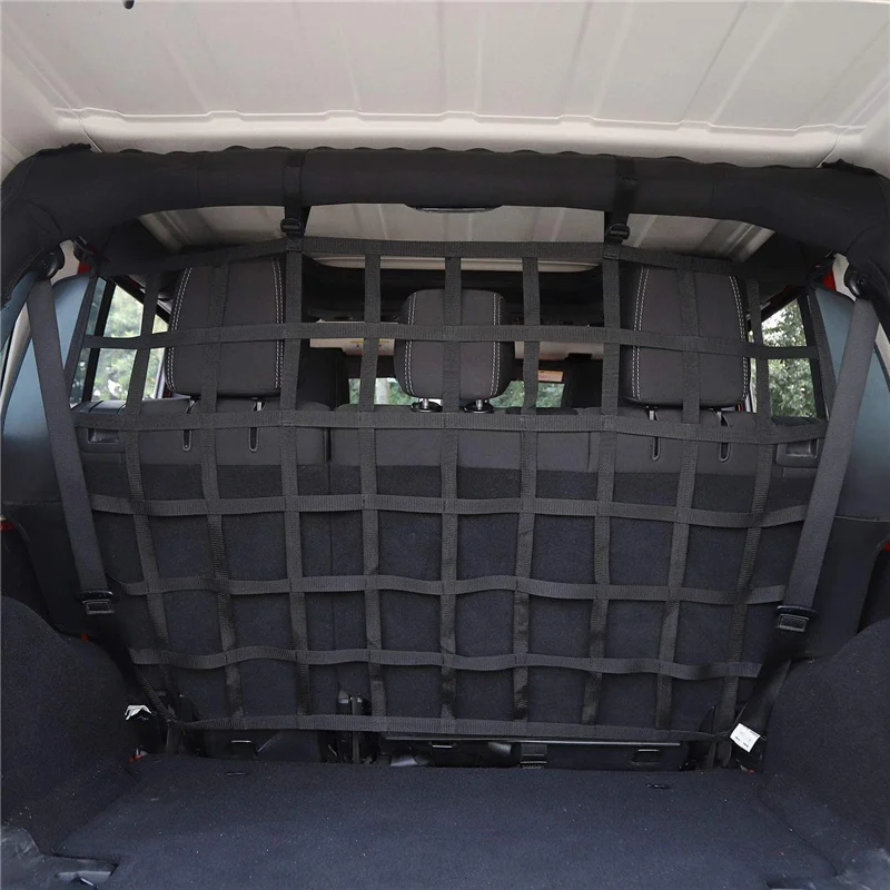 Dog Barrier Protection Isolation Pet Divider Net for Jeep Wrangler JK JL JT 2007-2021 Seat Cargo Net Car Rear Trunk Safety Mesh