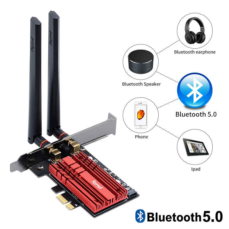 FV-AX3000 Dual Band 2.4Gbps WiFi 6 AX200 Gigabit Network Card Pcie Wifi Bluetooth 5.0 Wireless Adapter For Pc Desktop Windows 10