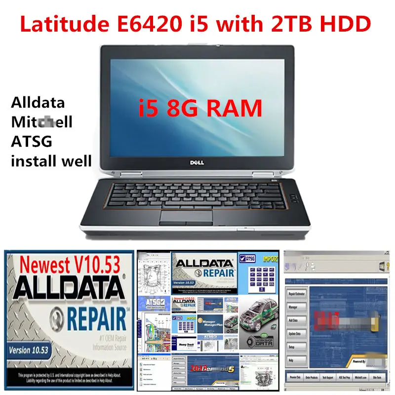 

High Quality Auto Repair Software Alldata Mitche..ll ATSG Install Well on D.ell Latitude E6420 Laptop i5 8GB RAM with 2TB HDD