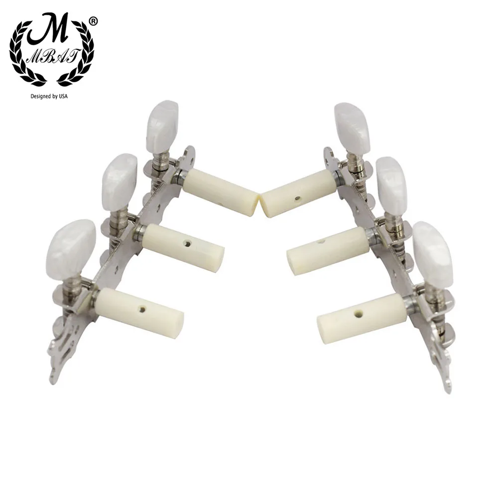 M MBAT Guitar String Tuning Pegs 1 Pair of Columns White Guitar Knob for Classical Guitar Instrument Parts Accessories Y-04