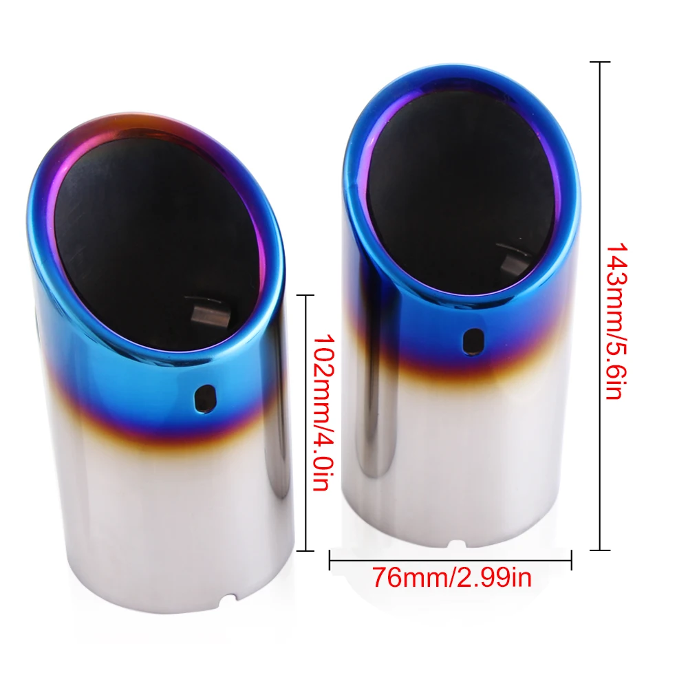 2Pcs Car Stainless steel Exhaust Tip Muffler Pipe Cover for Audi A4 B8 A6 C6 Accessories For Audi A3 A5 Q5 Q7 Q3 A1 S line