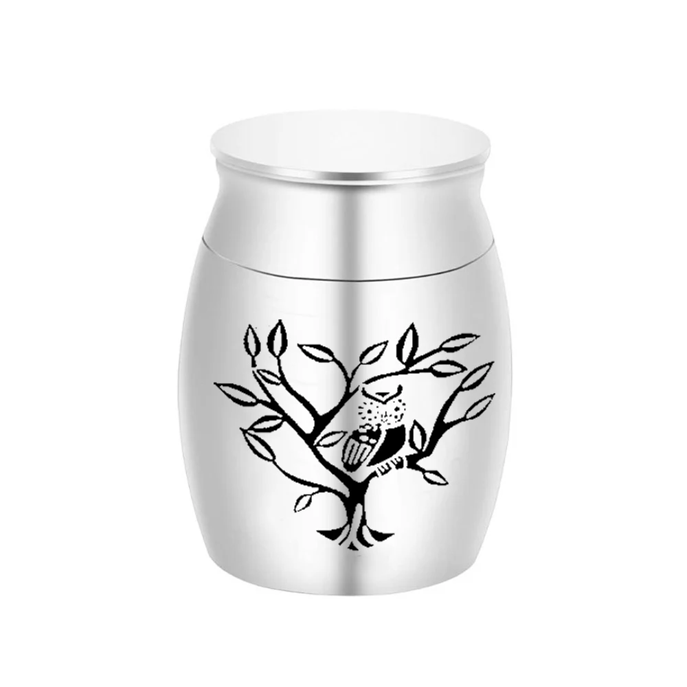 

Owl pattern urn keepsake cremation jewelry urn tree of life memorial ashes jar funeral urn small urn ashes jewelry