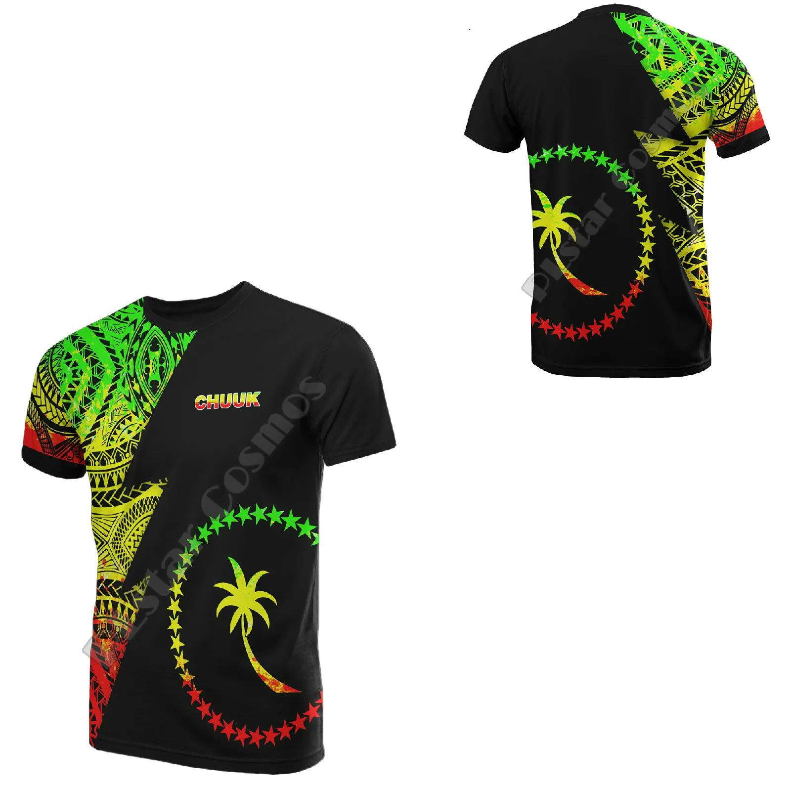 Micronesia-chuuk port short-sleeved men's and women's T-shirts summer streetwear retro 3D printing Chuck new 2021