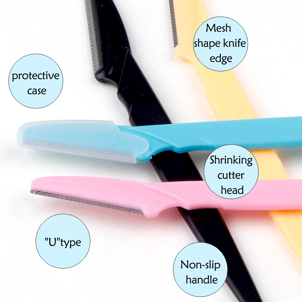 20/40/80Pcs Safe Eyebrow Shaper Face Blades Shaping Knife Eye Brow Trimmer Shaver Face Hair Removal Blades Woman Makeup Tools