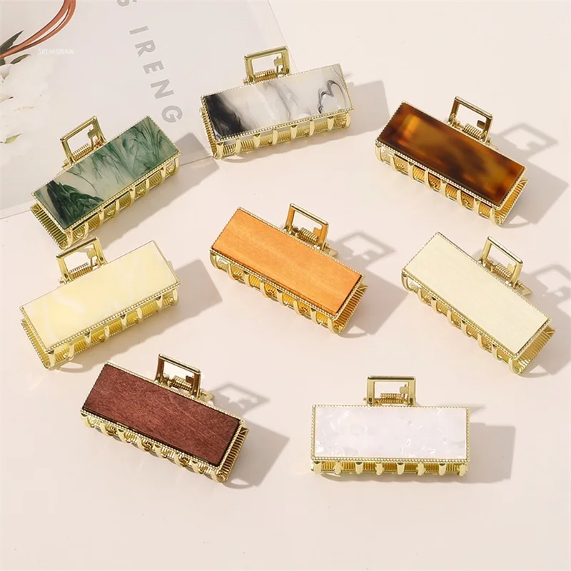 빈티지 집게 클립 헤어용 집게, 심플한 금속 직사각형 헤어용 집게, 패션 액세서리 헤어용 클립