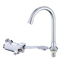 Foot Pedal Control Valve Faucet Kitchen Sink Water Tap Vertical Basin Switch Faucet Single Cold Tap Dropshipping