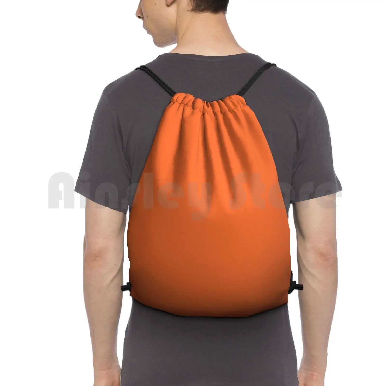 Plain Solid Deep Carrot Orange-Over 100 Shades Of Orange On Ozcushions Backpack Drawstring Bag Riding Climbing Gym Bag Deep