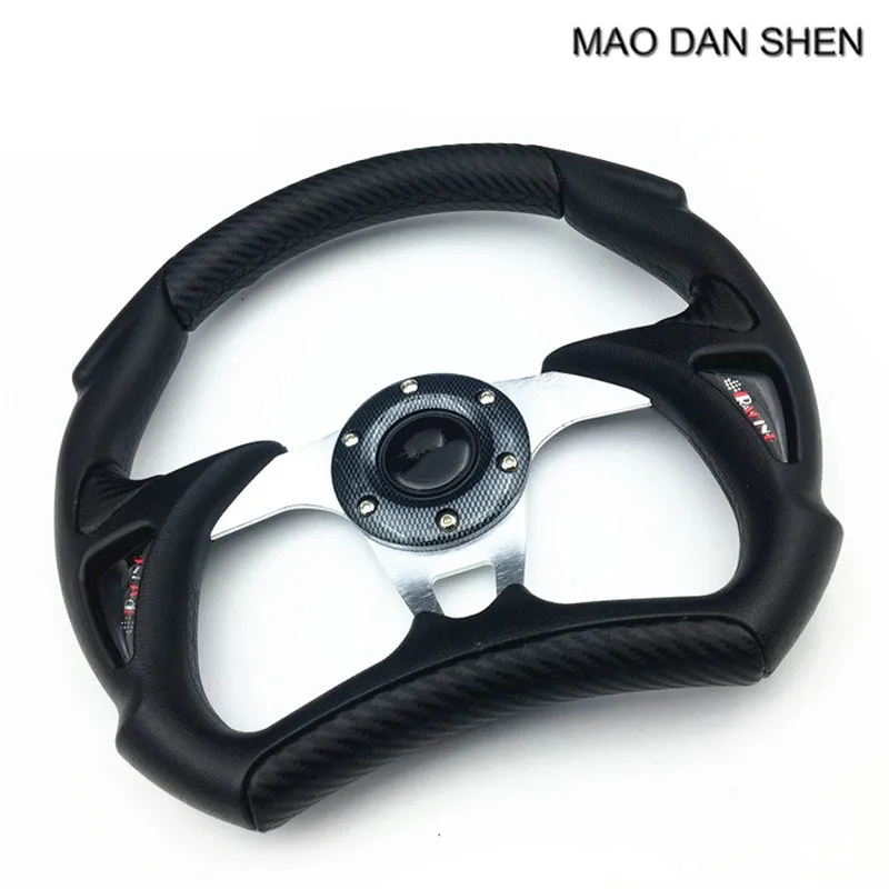 Car styling steering wheel / racing 13-inch steering wheel / universal PVC metal sports steering wheel black / silver / yellow