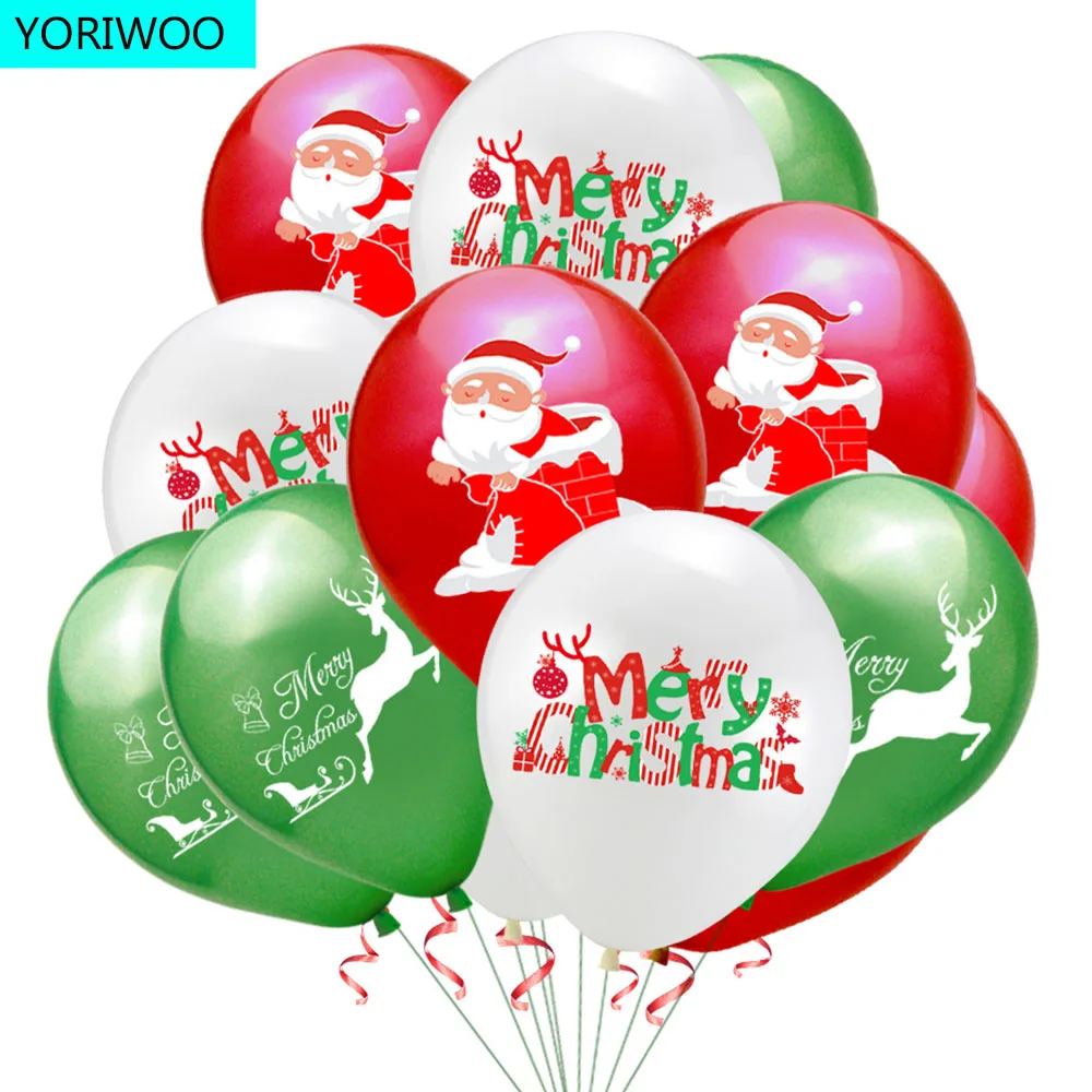 YORIWOO 10pcs Christmas Deer Balloon Confetti Balloons Air Merry Christmas Decorations For Home 2022 Baloons Birthday Party Xmas