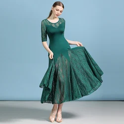 Ballroom Dance Dress Adults Standard Dancing Dresses Waltz Flamenco Spanish Dancewear Sexy Lace Women Practice Clothing