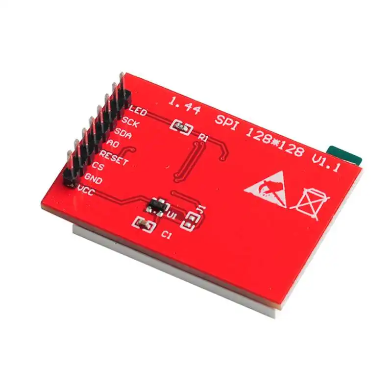 RCmall-pantalla TFT de 5 piezas V1.1, módulo LCD SPI de 1,44 pulgadas, ST7735S, controlador IC de 128x128, compatible con 65K, 3,3 V-5V para Arduino u no R3