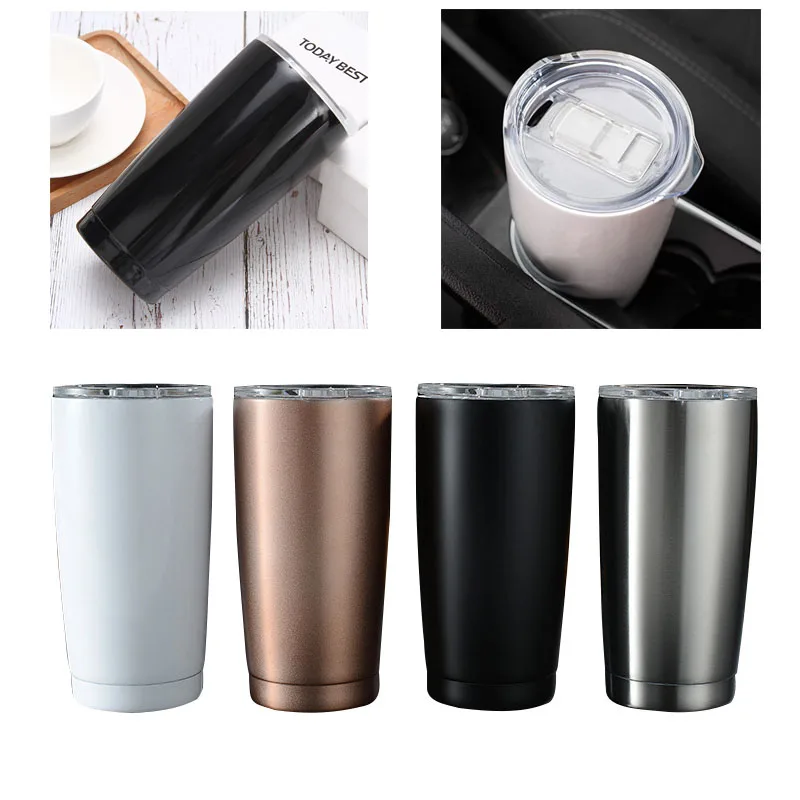 

50pcs/lot 20oz Wine Tumbler with Slide Cover Stainless Steel Water Bottle Vacuum Insulated Coffee Mug Travel Gift Car Tumbler