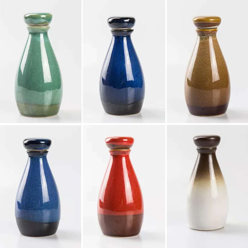 Sake Distribution Wine Pot Jingdezhen Wine Jar Ceramic Small Wine Bottle Empty Bottle Creative Antique Household Wine Utensils