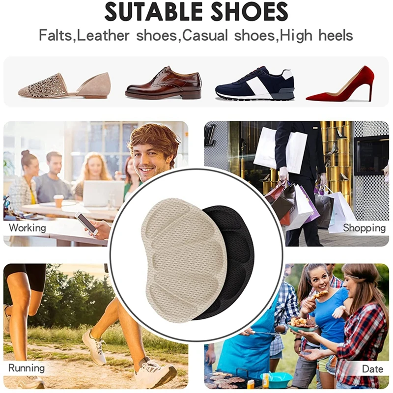 3 Paar Ferseneinsätze für Schuhe, zu groß, reduziert die Größe, Füllstoff, Turnschuhe, High Heels, Schmerzlinderung, Einlegesohle, Anti-Verschleiß-Fuß-Fersenschutz – Detail 7